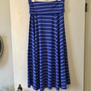 Gap Striped Foldover Maxi Skirt Blue/Purple, Size M
